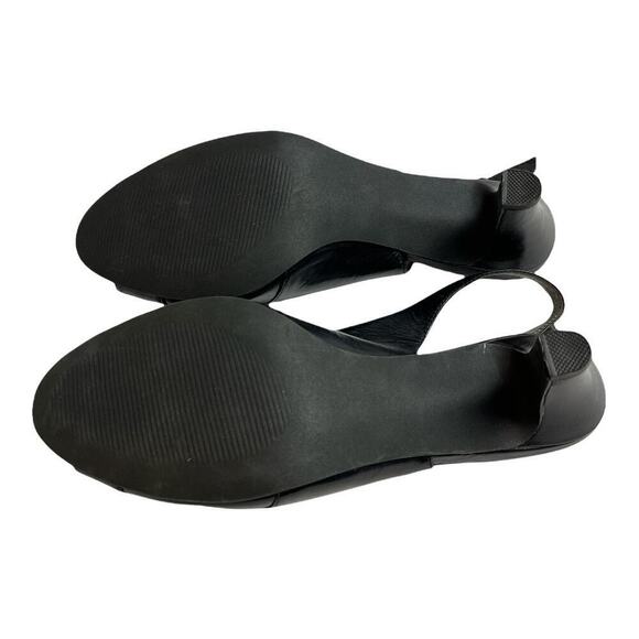 David Tate Black Leather Heel Slingback Sandals Shoes Women's Size 8 - Picture 6 of 9